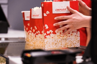Cineplexx Satu Mare opening, branding of the popcorn bags