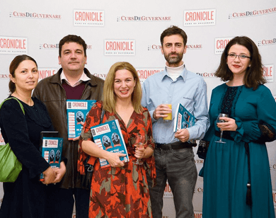 Publicator's team at the Cronicile Curs de Guvernare magazine's launch event in Bucharest 2019