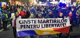 Oameni noi in politica (New People in Politics) participating at the Victoria Square protests, Bucharest